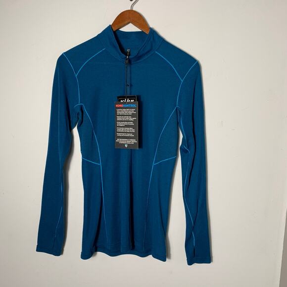 NWT! Womens Kuhl Akkomplice Zip Neck Shirt, Baselayer, Blue, Size M - Picture 1 of 3
